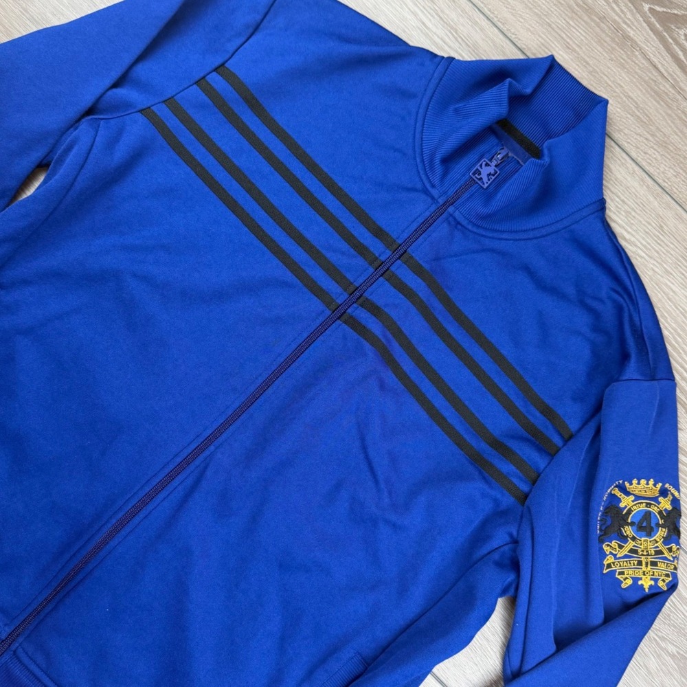 Express Mens Track Jacket Full Zip Crest Stripe Blue XL